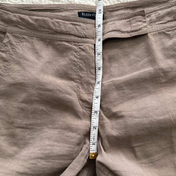 Eileen Fisher Linen Blend straight leg classic mid rise trousers 6 - Picture 6 of 10